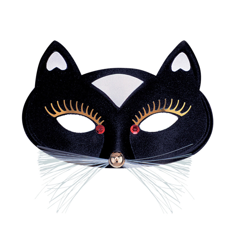 Škraboška kočka látková černá